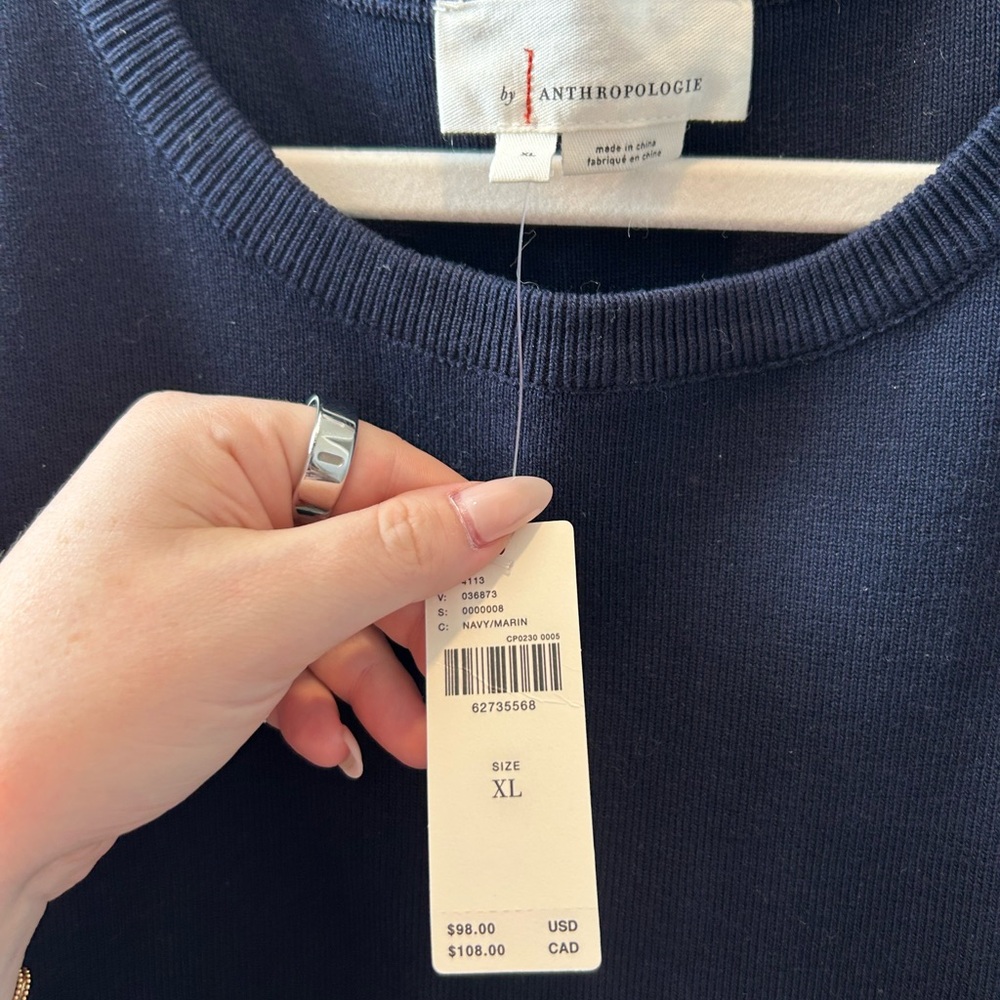NWT JCREW Navy and Blue Striped Top - Picture 2 of 3